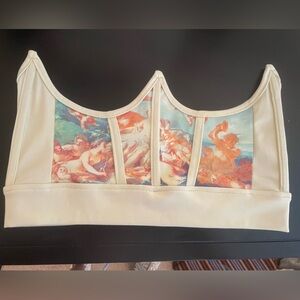 Corset underneath chest top size small in cream and light blue